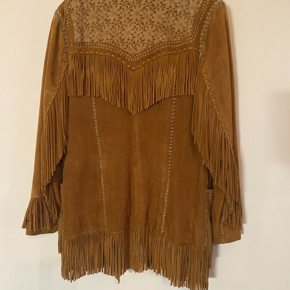 Gorgeous Suede Jacket with Fringe Size Large - Picture 3 of 13